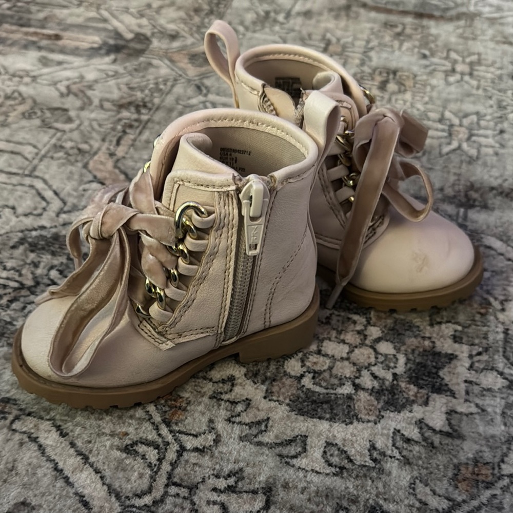 Kids Pink Ankle Boots - Picture 3 of 4